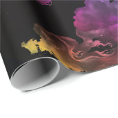 Chic artistieke abstracte zwarte waterverf cadeaupapier (Rol Hoek)