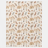 Chic Artistieke Boho Rainbow Speelse Aardse kleure Fleece Deken (Voorkant)