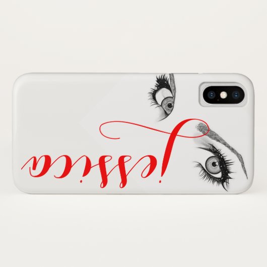 Chic Artsy Woman's Eyes Personalized Case-Mate iPhone Case (Achterkant (horizontaal))