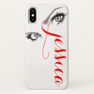 Chic Artsy Woman's Eyes Personalized iPhone X Hoesje