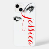 Chic Artsy Woman's Eyes Personalized Case-Mate iPhone Case (Achterkant)