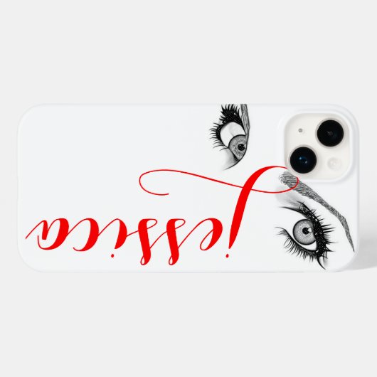 Chic Artsy Woman's Eyes Personalized Case-Mate iPhone Case (Achterkant (horizontaal))