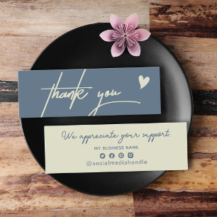 Chic Ash Blue Bedankt voor het winkelen voor een k Contactkaartje