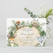 Chic Australian Animals Wood Greenery Baby shower  Kaart (Staand voorkant)