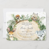 Chic Australian Animals Wood Greenery Baby shower  Kaart (Voorkant)