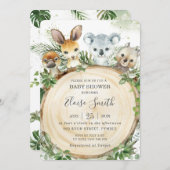 Chic Australian Animals Wood Greenery Baby shower Kaart (Voorkant / Achterkant)