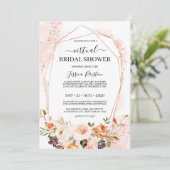 Chic Autumn Floral Geometric Virtual Vrijgezellenf Kaart (Staand voorkant)