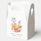 Chic Autumn Harvest Pumpkin Watercolor Wedding Bedankdoosjes (Geopend)