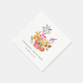 Chic Autumn Harvest Pumpkin Watercolor Wedding Servet (Hoek)