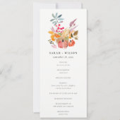 Chic Autumn Harvest Pumpkin Wedding Program Kaart (Voorkant)