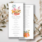 Chic Autumn Harvest Pumpkin Wedding Program Kaart