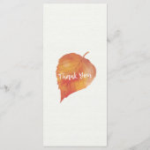 Chic Autumn Herfst Maple Leaves Pumpkin Weduwmenu Menu (Achterkant)