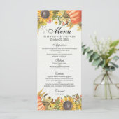 Chic Autumn Herfst Maple Leaves Pumpkin Weduwmenu Menu (Staand voorkant)
