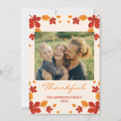 Chic Autumn laat dankbare Thanksgiving foto achter Feestdagenkaart (Voorkant)