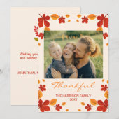 Chic Autumn laat dankbare Thanksgiving foto achter Feestdagenkaart (Voorkant / Achterkant)