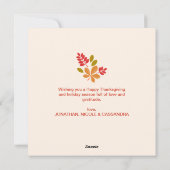 Chic Autumn Leaves Lijst Thanksgiving Foto Feestdagenkaart (Achterkant)