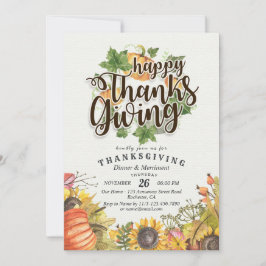 Chic Autumn Maple verlaat Thanksgiving Dinner Part Kaart