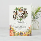 Chic Autumn Maple verlaat Thanksgiving Dinner Part Kaart (Staand voorkant)