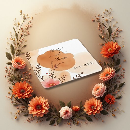 Chic Autumn Peach Waterverf Kartonnen Onderzetters