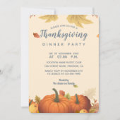 Chic Autumn Pumpkin Fall Leaves Dinner Trendy Kaart (Voorkant)