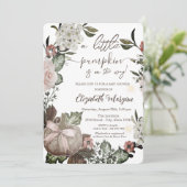 Chic Autumn Pumpkin Flowers Baby shower Kaart (Staand voorkant)