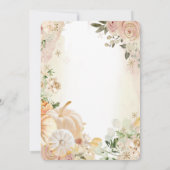 Chic Autumn Pumpkins Flowers Baby shower Kaart (Achterkant)