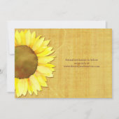 Chic Autumn Sunflower Weddenfoto Save the Date (Achterkant)