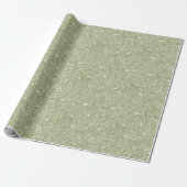 Chic Avocado Green Glitter Birthday Cadeaupapier (Uitgerold)