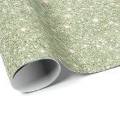 Chic Avocado Green Glitter Birthday Cadeaupapier (Rol Hoek)