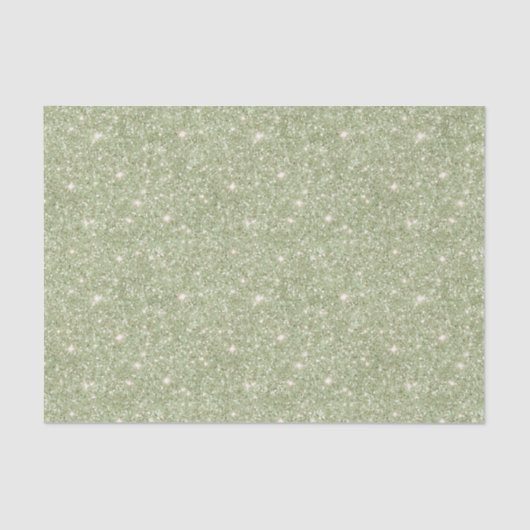 Chic Avocado Green Glitter Birthday Tissuepapier (Voorkant)