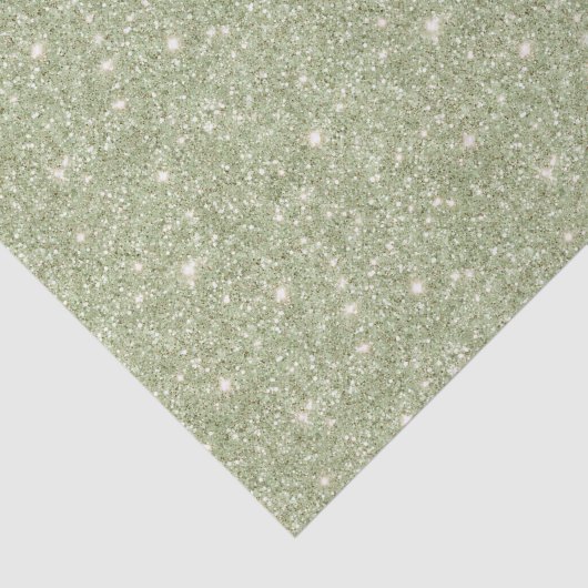 Chic Avocado Green Glitter Birthday Tissuepapier (Detail)