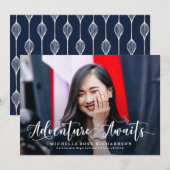 Chic Avontuur Wacht | Afstudeer Uitnodiging (Voorkant / Achterkant)