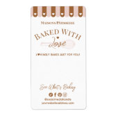 Chic Awing Baked With Love Whisk Bakery Box Seal Etiket (Voorkant)