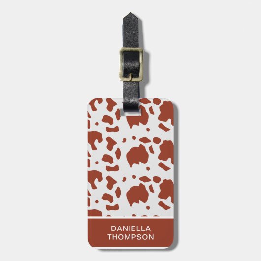 Chic Ayrshire Koe Print Pattern Adventure Travel Bagagelabel (Voorkant verticaal)