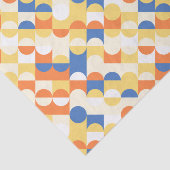 Chic Azure Blue Sunny Yellow Circles Art Pattern Tissuepapier (Detail)