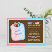 Chic Baby Bib Geslacht Fee Kaart (Staand voorkant)