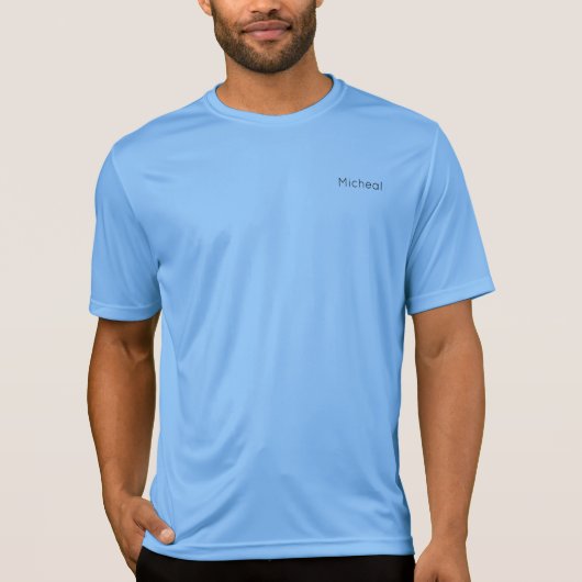 Chic Baby Blue Aangepast monogram Aangepaste naam T-shirt (Voorkant)