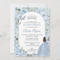 Chic Baby Blue Floral Princess Arch Quinceañera