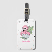 Chic Baby Flamingo, sterren, prinses Bagagelabel (Voorkant (verticaal))