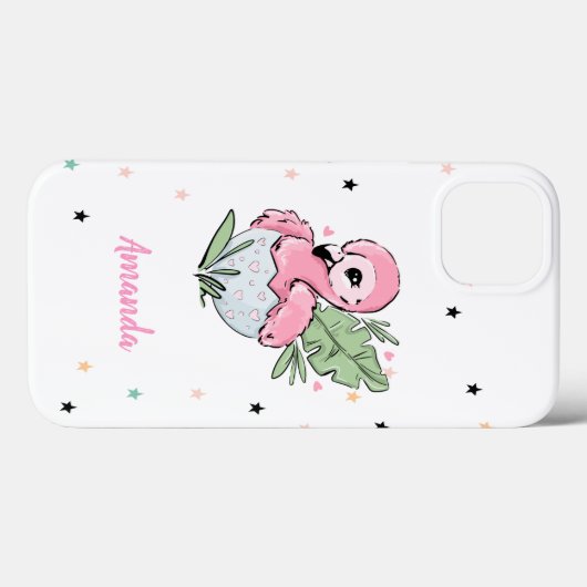 Chic Baby Flamingo, sterren, prinses Case-Mate iPhone Case (Achterkant (horizontaal))