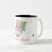 Chic Baby Flamingo, sterren, prinses Tweekleurige Koffiemok (Voorkant rechts)