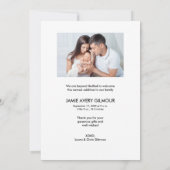 Chic Baby Foto Bedankt Script Geboorte (Achterkant)