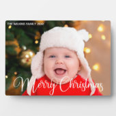 Chic Baby Foto van Merry Kerstscript overlay Fotoplaat (voorkant)