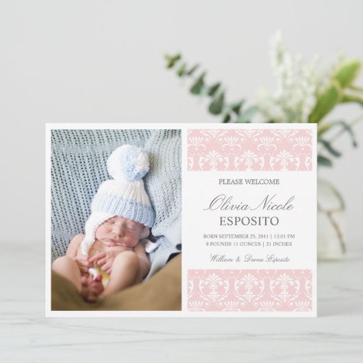 CHIC BABY | GEBOORTEAANKONDIGING AANKONDIGING (Staand voorkant)