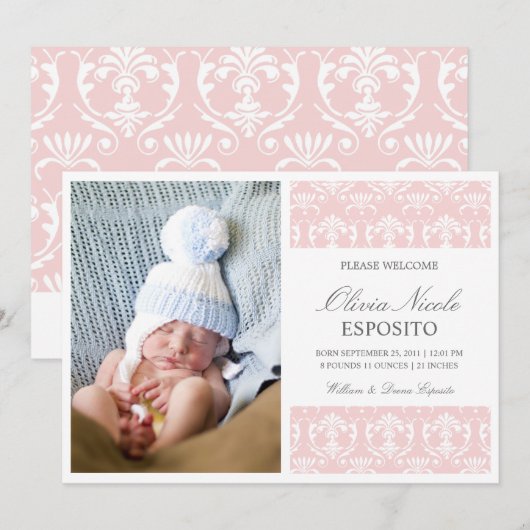 CHIC BABY | GEBOORTEAANKONDIGING AANKONDIGING (Voorkant / Achterkant)