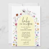 Chic Baby in Bloom Geel Baby shower Kaart (Voorkant)
