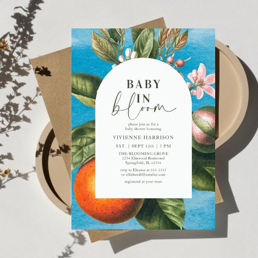 Chic Baby in Bloom |  Mooi babyfeestje Kaart