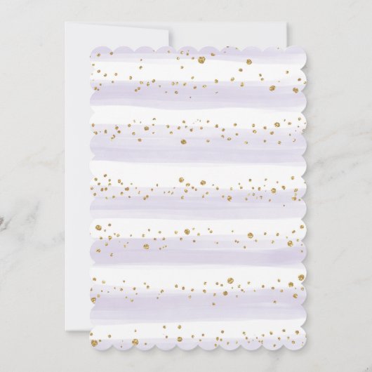 Chic Baby in Bloom Paarse Gold Floral Girl Shower Kaart (Achterkant)