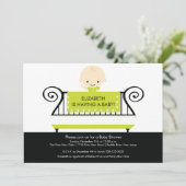 Chic BABY in het Groen van de Uitnodiging van het  (Staand voorkant)