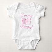 CHIC BABY_ "NANA'S HAPPY" BODYSUIT_PINK TEKST ROMPER (Voorkant)